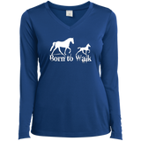BORN TO WALK LST353LS Ladies’ Long Sleeve Performance V-Neck Tee