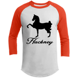 HACKNEY DESIGN 1 (black) 4HORSE T200 3/4 Raglan Sleeve Shirt