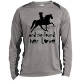 SHE FOUND HER LOVE (TWH pleasure)Bblack art ST361LS Long Sleeve Heather Colorblock Performance Tee