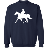 Missouri Fox Trotter WITH MALE RIDER WHITE Z65x Pullover Crewneck Sweatshirt 8 oz (Closeout)