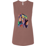 EQUINE ABSTRACT 1 4HORSE B8803 Ladies' Flowy Muscle Tank