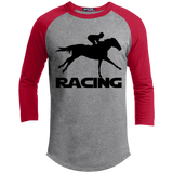 RACING (BLACK) 4HORSE YT200 Youth 3/4 Raglan Sleeve Shirt