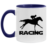 RACING (BLACK) 4HORSE AM11OZ 11 oz. Accent Mug