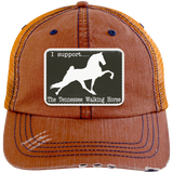 I SUPPORT THE TWH -RECTANGLE 6990 Distressed Unstructured Trucker Cap - Patch