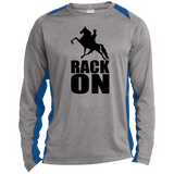 RACK ON Racking (black art) ST361LS Long Sleeve Heather Colorblock Performance Tee