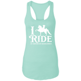 I RIDE AN AMERICAN SADDLEBRED (WHITE) NL1533 Ladies Ideal Racerback Tank