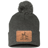 TURNIN AND BURNIN ON LEATHER SP15 Pom Pom Knit Cap - Patch