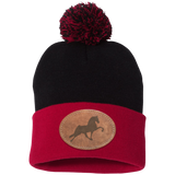 TENNESSEE WALKING HORSE PERFORMANCE LEATHER SP15 Pom Pom Knit Cap - Patch