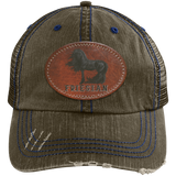 FRIESIAN ON LEATHER 6990 Distressed Unstructured Trucker Cap - Patch