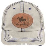 MISSOURI FOX TROTTER ON LEATHER 6990 Distressed Unstructured Trucker Cap - Patch