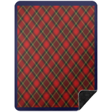 RED TARTAN BSHL Premium Black Sherpa Blanket 60x80