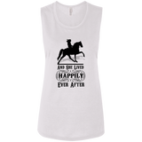 HAPPILY EVER AFTER (TWH Pleasure) Blk B8803 Ladies' Flowy Muscle Tank
