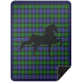 BLUE GREEN TARTAN AMERICAN SADDLEBRED BSHL Premium Black Sherpa Blanket 60x80