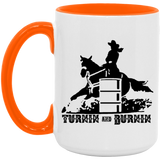 TURNIN AND BURNIN BARREL RACING 4HORSE AM15OZ 15oz. Accent Mug