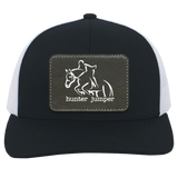 HUNTER JUMPER BLACK LEATHER 104C Trucker Snap Back - Patch