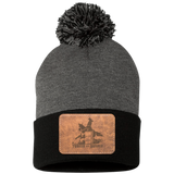 TURNIN AND BURNIN ON LEATHER SP15 Pom Pom Knit Cap - Patch
