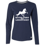 SITTIN TIGHT LOOKIN RIGHT TWH PERFORMANCE(WHITE) 64LTTX Ladies’ Essential Dri-Power Long Sleeve Tee