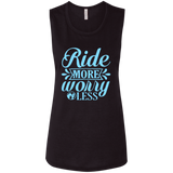 RIDE MORE WORRY LESS B8803 Ladies' Flowy Muscle Tank