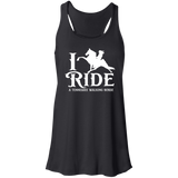 I RIDE A WALKING HORSE B (WHITE) B8800 Flowy Racerback Tank