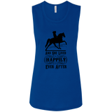HAPPILY EVER AFTER (TWH Pleasure) Blk B8803 Ladies' Flowy Muscle Tank