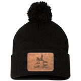 TURNIN AND BURNIN ON LEATHER SP15 Pom Pom Knit Cap - Patch