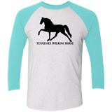 Tennessee Walker (black) 4HORSE NL6051 Tri-Blend 3/4 Sleeve Raglan T-Shirt