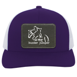 HUNTER JUMPER BLACK LEATHER 104C Trucker Snap Back - Patch