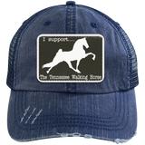 I SUPPORT THE TWH -RECTANGLE 6990 Distressed Unstructured Trucker Cap - Patch