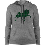 TENNESSEE WALKING HORSE DESIGN 3 JMD (GREEN PLAID) LST254 Ladies' Pullover Hooded Sweatshirt