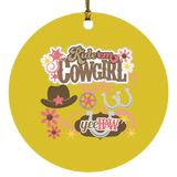 RIDEM COWGIRL SUBORNC Circle Ornament