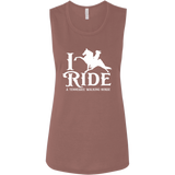 I RIDE A WALKING HORSE B (WHITE) B8803 Ladies' Flowy Muscle Tank