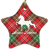 AMERICAN SADDLEBRED PLAID WALK ON RED SNOWFLAKE (4 SHAPES)