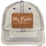 MY PONY NASHVILLE 6990 Distressed Unstructured Trucker Cap - Patch