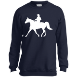 Missouri Fox Trotter WITH MALE RIDER WHITE PC90Y Youth Crewneck Sweatshirt