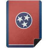 State of Tennessee Flag BSHL Premium Black Sherpa Blanket 60x80