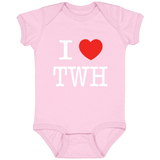 I LOVE TWH WHITE 4424 Infant Fine Jersey Bodysuit