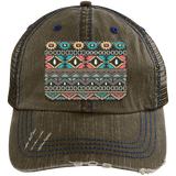 AZTEC 1 6990 Distressed Unstructured Trucker Cap - Patch