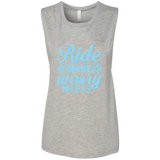 RIDE MORE WORRY LESS B8803 Ladies' Flowy Muscle Tank