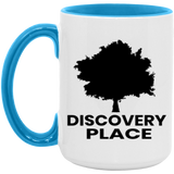 DISCOVERY PLACE LOGO 2023 DESIGN 2 ALL BLACK AM15OZ 15oz. Accent Mug