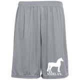 MORGAN 2 1428 Moisture-Wicking Pocketed 9 inch Inseam Training Shorts