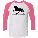 Tennessee Walker (black) 4HORSE NL6051 Tri-Blend 3/4 Sleeve Raglan T-Shirt
