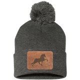 TENNESSEE WALKING HORSE PERFORMANCE LEATHER SP15 Pom Pom Knit Cap - Patch