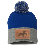 TENNESSEE WALKING HORSE PERFORMANCE LEATHER SP15 Pom Pom Knit Cap - Patch