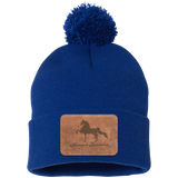 AMERICAN SADDLEBRED ON LEATHER SP15 Pom Pom Knit Cap - Patch