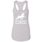 SITTIN TIGHT LOOKIN RIGHT TWH PERFORMANCE(WHITE) NL1533 Ladies Ideal Racerback Tank