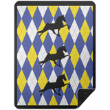 TWH PERFORMANCE BLUE YELLOW ARGYLE BLANKET BSHL Premium Black Sherpa Blanket 60x80