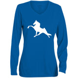 Tennessee Walking Horse Performance (WHITE) 1788 Ladies' Moisture-Wicking Long Sleeve V-Neck Tee