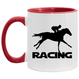 RACING (BLACK) 4HORSE AM11OZ 11 oz. Accent Mug