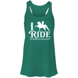I RIDE AN AMERICAN SADDLEBRED (WHITE) B8800 Flowy Racerback Tank