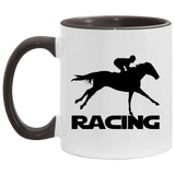 RACING (BLACK) 4HORSE AM11OZ 11 oz. Accent Mug